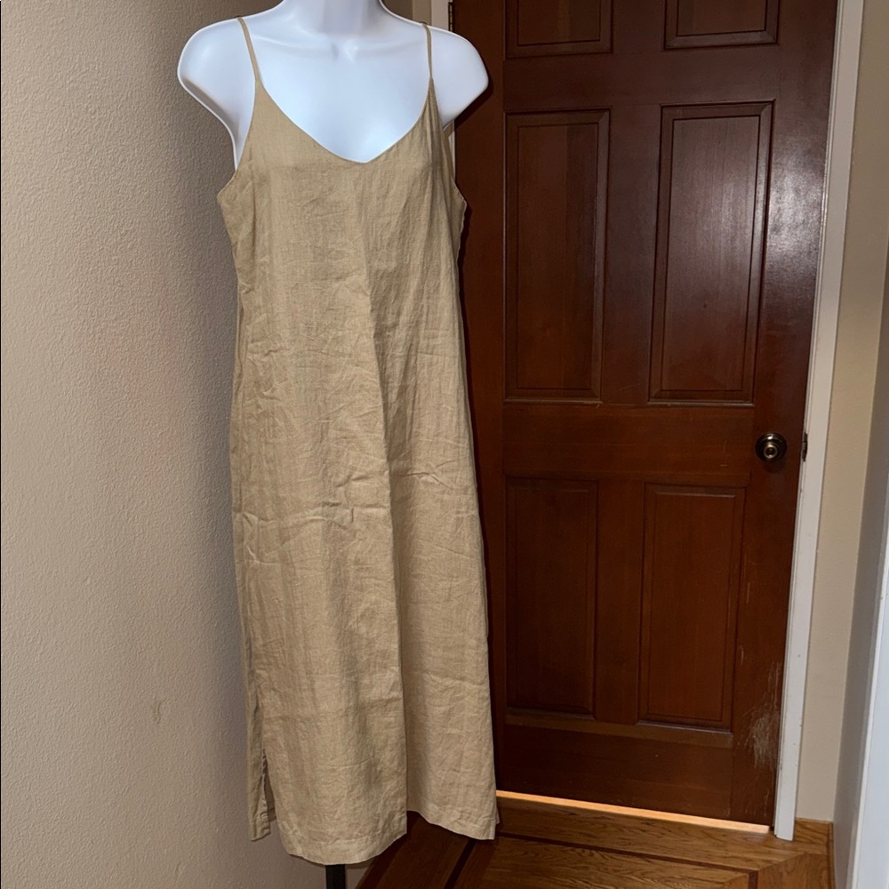 Assembly Label Sleeveless Tan Midi Linen Dress Women’s AU Size 8 (US S)